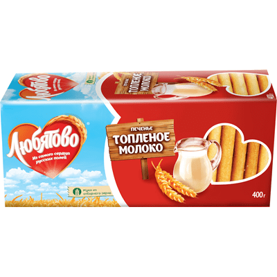 Купить ЛЮБЯТОВО ПЕЧЕНЬЕ ТОПЛЕНОЕ МОЛОКО 400 Г. доставка продуктов Тюмень . доставка продуктов в Тюмени . доставка фруктов Тюмень . доставка фруктов в 