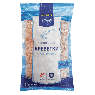 Купить КРЕВЕТКИ ОЧИЩЕННЫЕ 200/300 METRO CHEF 1 КГ. доставка продуктов тюмень . доставка продуктов в тюмени . доставка фруктов тюмень . доставка фрукто