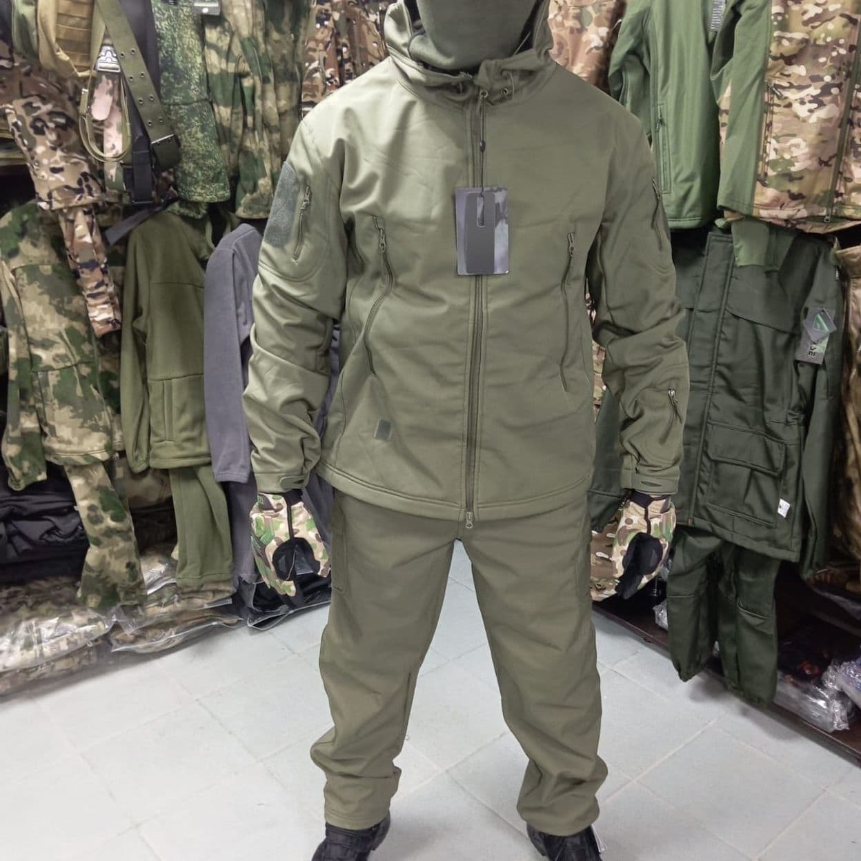 Купить тактический костюм softshell олива