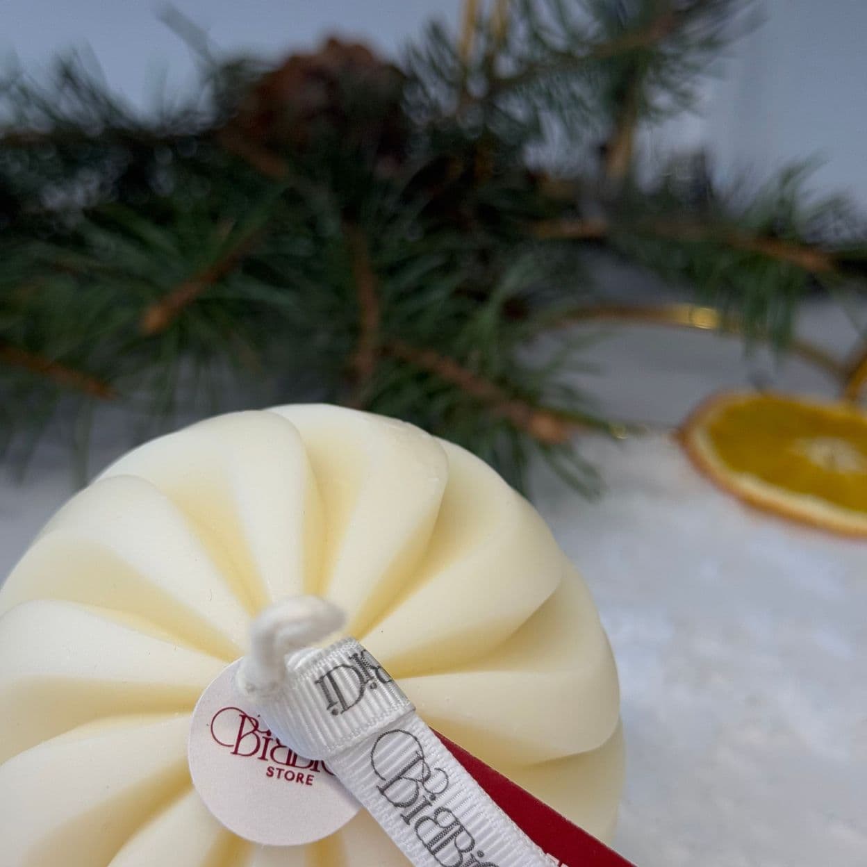 Купить Свеча: "Елочный шар закрученный"