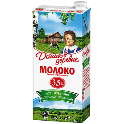 Купить ДОМИК В ДЕРЕВНЕ МОЛОКО УЛЬТРАПАСТЕРИЗОВАННОЕ 3,5% 950 Г. доставка продуктов Тюмень . доставка продуктов в Тюмени . доставка фруктов Тюмень . до