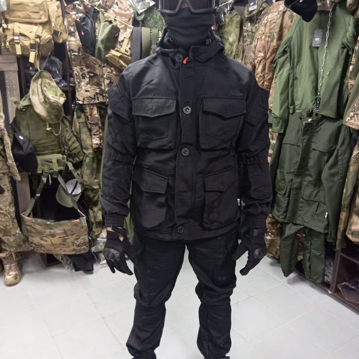 Купить костюм тактический горка полуфлис черный
