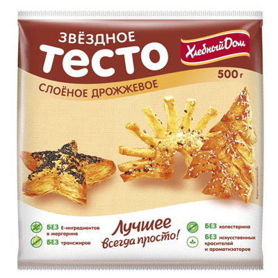 Купить ТЕСТО СЛОЕНОЕ ДРОЖЖЕВОЕ ЗВЕЗДНЫЙ 500Г. доставка продуктов Тюмень . доставка продуктов в Тюмени . доставка фруктов Тюмень . доставка фруктов в Т
