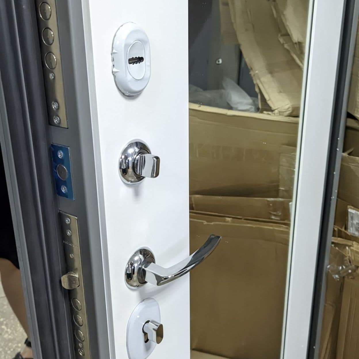 Купить Дверь входная "ТРИНИТИ", белый софт, АТЛАНТ