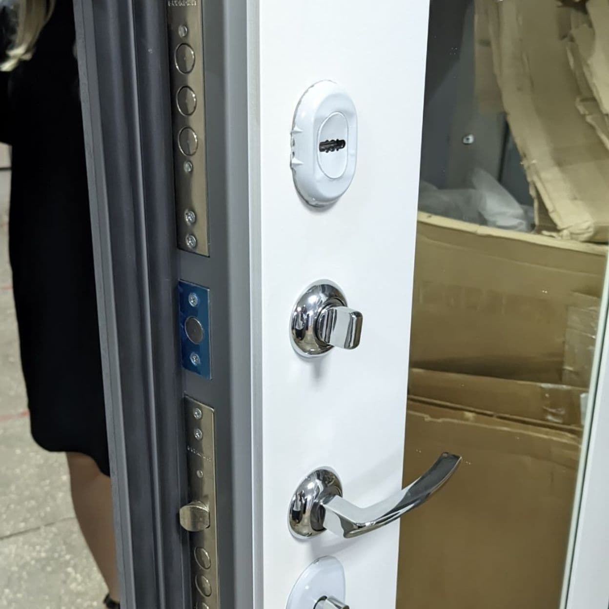 Купить Дверь входная "ТРИНИТИ", белый софт, АТЛАНТ