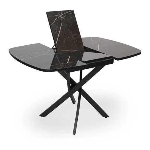 Купить Стол раздвижной ГРАЦИЯ-М 89 мрамор черный глянец, подстолье черное