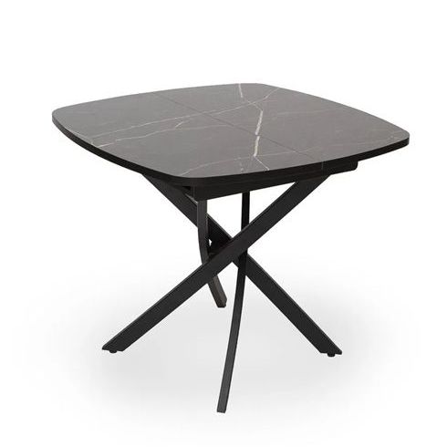 Купить Стол раздвижной ГРАЦИЯ-М 89 мрамор черный глянец, подстолье черное