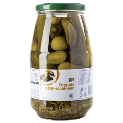 Купить ОГУРЦЫ ARO МАРИНОВАННЫЕ 1500 Г. с доставкой на дом . Доставка продуктов Тюмень , доставка продуктов в Тюмени , dostavka-produktov-tyumen , dost