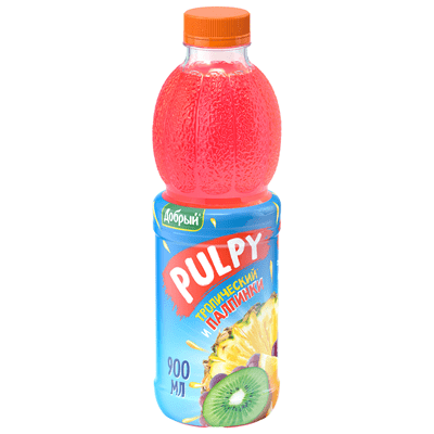 Купить НАПИТОК СОКОСОДЕРЖАЩИЙ PULPY ТРОПИЧЕСКИЙ С МЯКОТЬЮ 0,9 Л. доставка продуктов тюмень . доставка продуктов в тюмени . доставка фруктов тюмень . д