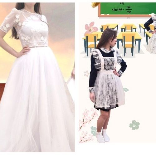 Купить 2 в 1 - "Свадебное платье -трансформер", "Школьный фартук на последний звонок"