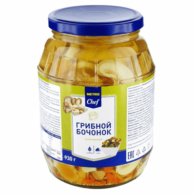 Купить ГРИБЫ METRO CHEF ГРИБНОЙ БОЧОНОК МАРИНОВАННЫЕ 930 Г. доставка продуктов Тюмень . доставка продуктов в Тюмени . доставка фруктов Тюмень . достав