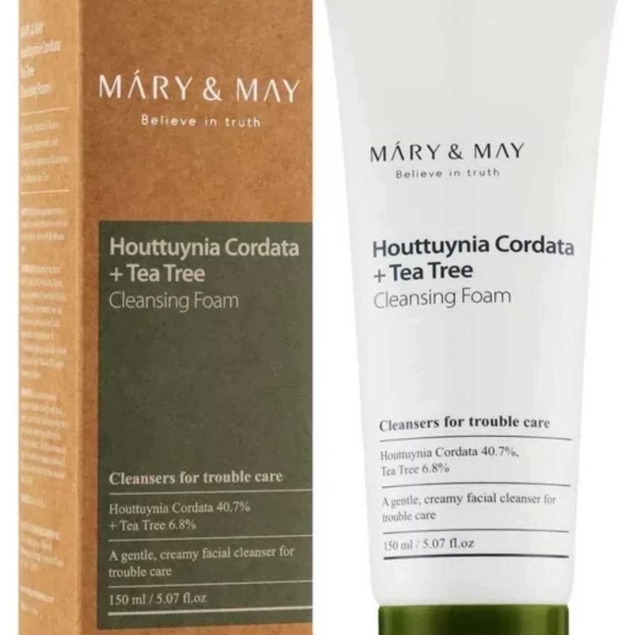 Купить Очищающая пенка для чувствительной кожи Mary&May Houttuynia Cordata + Tea Tree Cleansing Foam