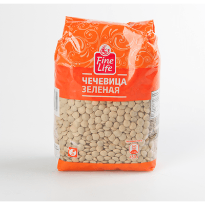 Купить ЧЕЧЕВИЦА ЗЕЛЕНАЯ FINE LIFE 450 Г. с доставкой на дом . Доставка продуктов Тюмень , доставка продуктов в Тюмени , dostavka-produktov-tyumen , do