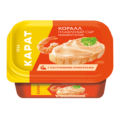 Купить СЫР ПЛАВЛЕНЫЙ КАРАТ КОРАЛЛ 45% 400 Г.. с доставкой на дом . Доставка продуктов Тюмень , доставка продуктов в Тюмени , dostavka-produktov-tyumen