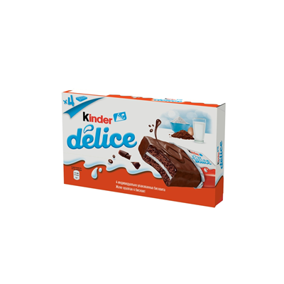 Купить ПИРОЖНОЕ БИСКВИТНОЕ KINDER DELICE ПОКРЫТОЕ КАКАО-ГЛАЗУРЬЮ С МОЛОЧНОЙ НАЧИНКОЙ 39 Г. Х 4 ШТ. доставка продуктов Тюмень . доставка продуктов в Тю