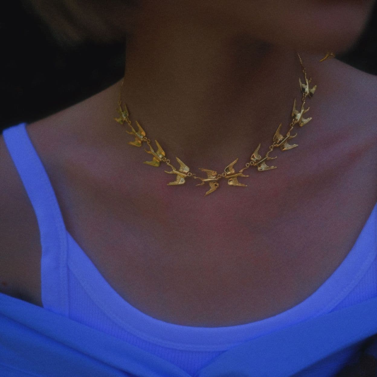 Купить MY SWALLOWS 2.0 Колье с десятью маленькими ласточками, позолота