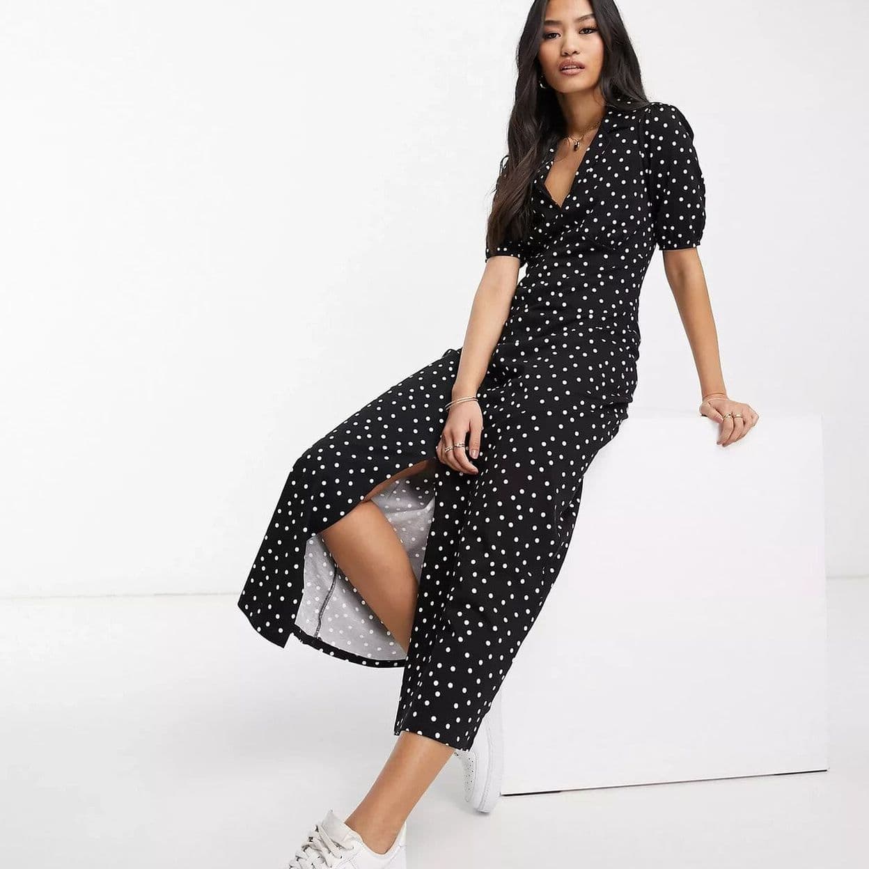 Купить ASOS DESIGN – Midi-Freizeitkleid mit Punkten 151641767