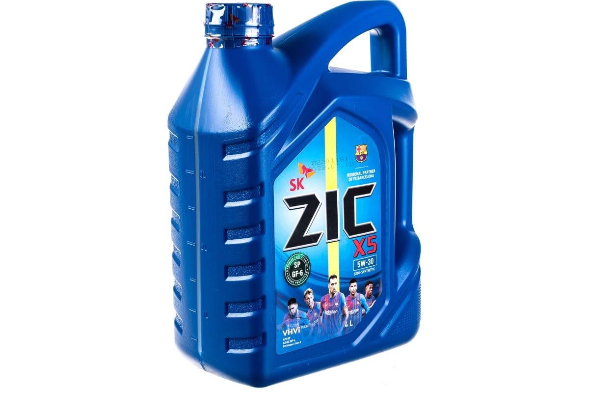 Купить Масло моторное ZIC X5, полусинтетическое, класс вязкости 5W-30, API SN, 4 л. 162621