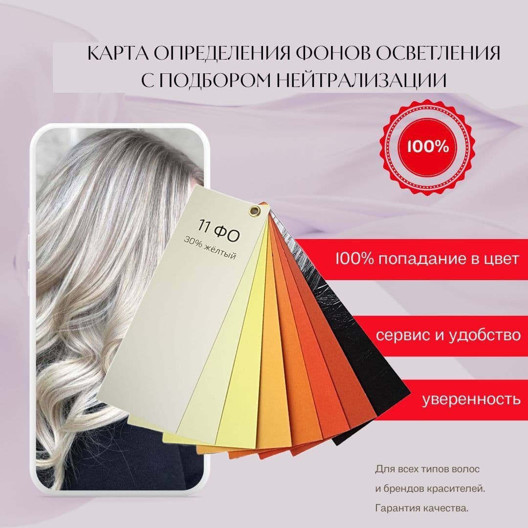Купить Диагностическая карта определения фона осветления с подбором нейтрализации, селектор цвета, аксессуар для парикмахера