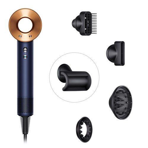 Купить Фен Dyson HD08 Supersonic в футляре (синий + медь)
