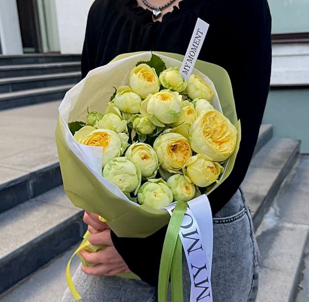 Купить Желтые пионовидные розы