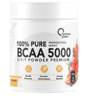 Купить Optimum System BCAA 5000 Powder 200 гр (Клубника)