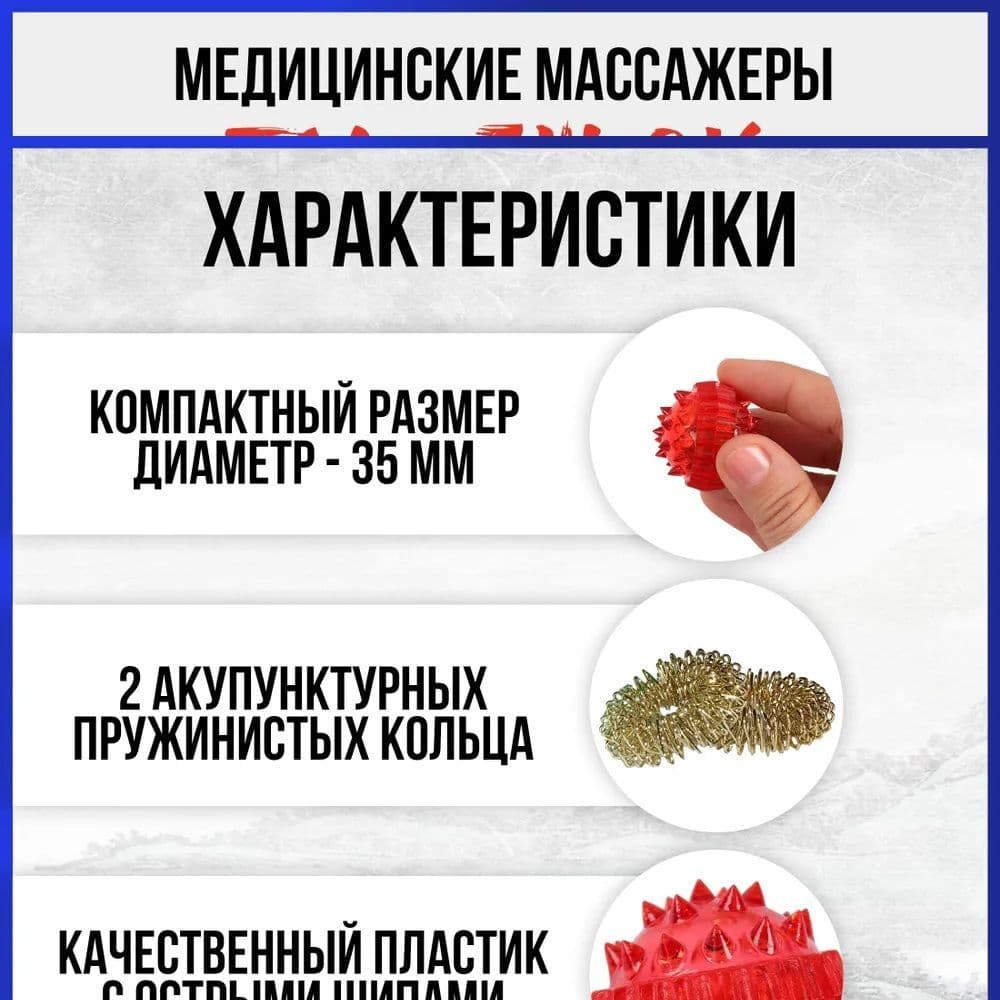 Купить Массажный шарик "СуДжок" +2 кольца