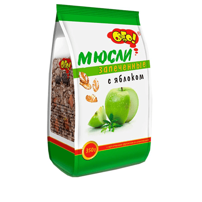 Купить ОГО! МЮСЛИ ЗАПЕЧЕННЫЕ С ЯБЛОКОМ 350 Г. с доставкой на дом . Доставка продуктов Тюмень , доставка продуктов в Тюмени , dostavka-produktov-tyumen