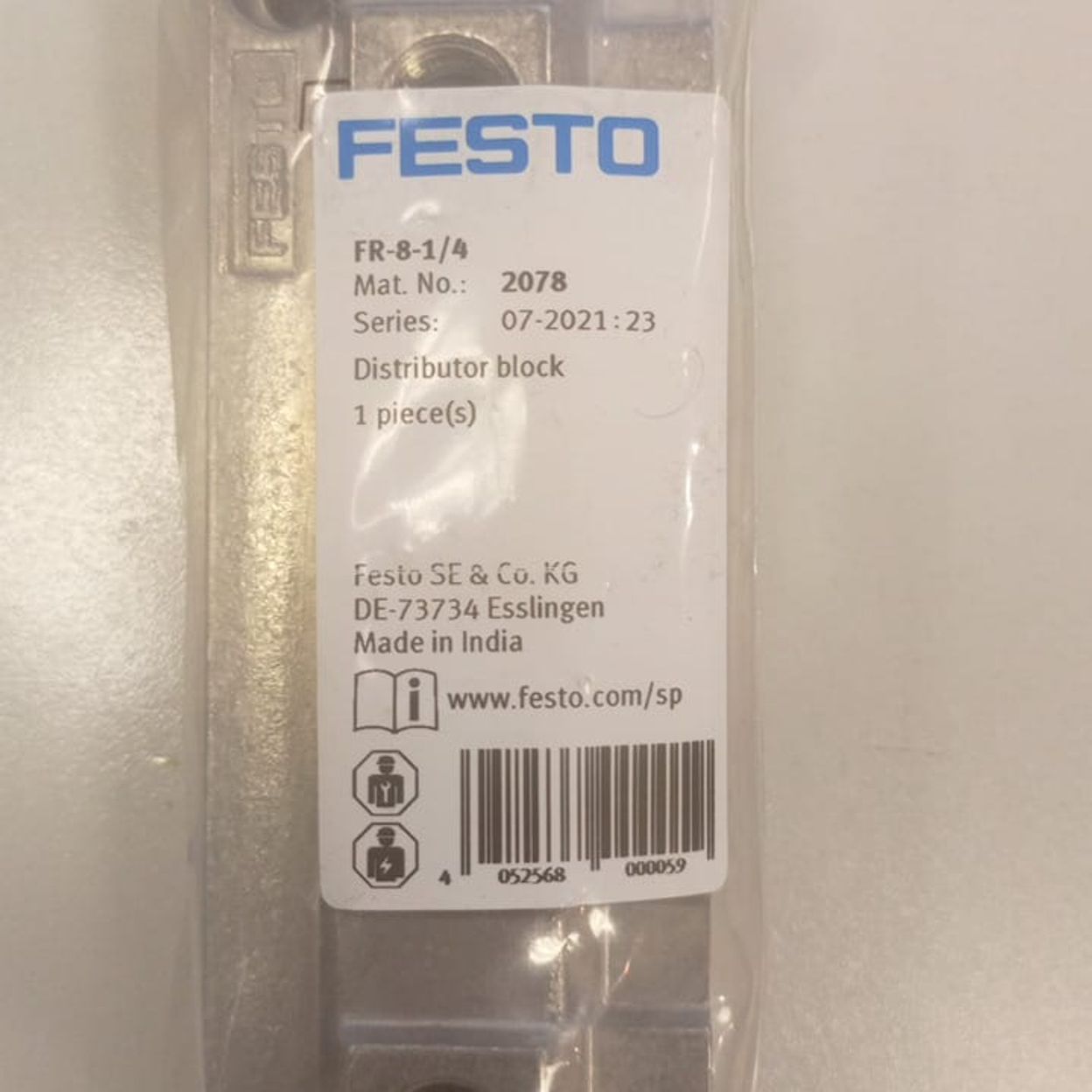 Купить FR-8-1/4 2078 FESTO - Коллектор резьбовой, G1/2-G1/4, 2+8 выходов