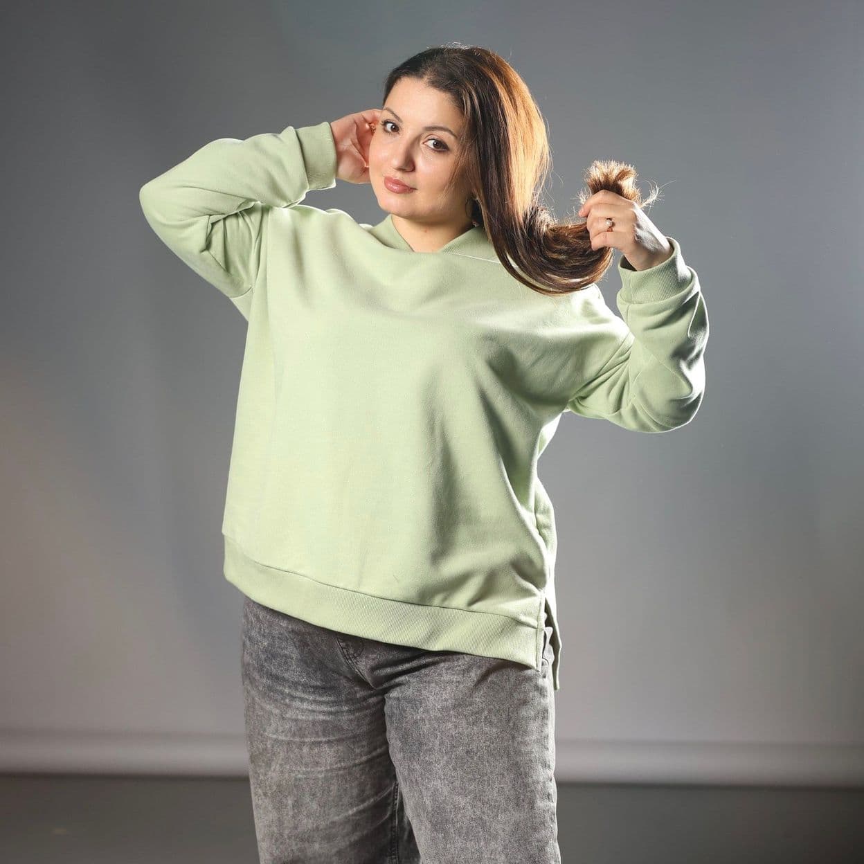 Купить Свитшот из футера велюр эффект