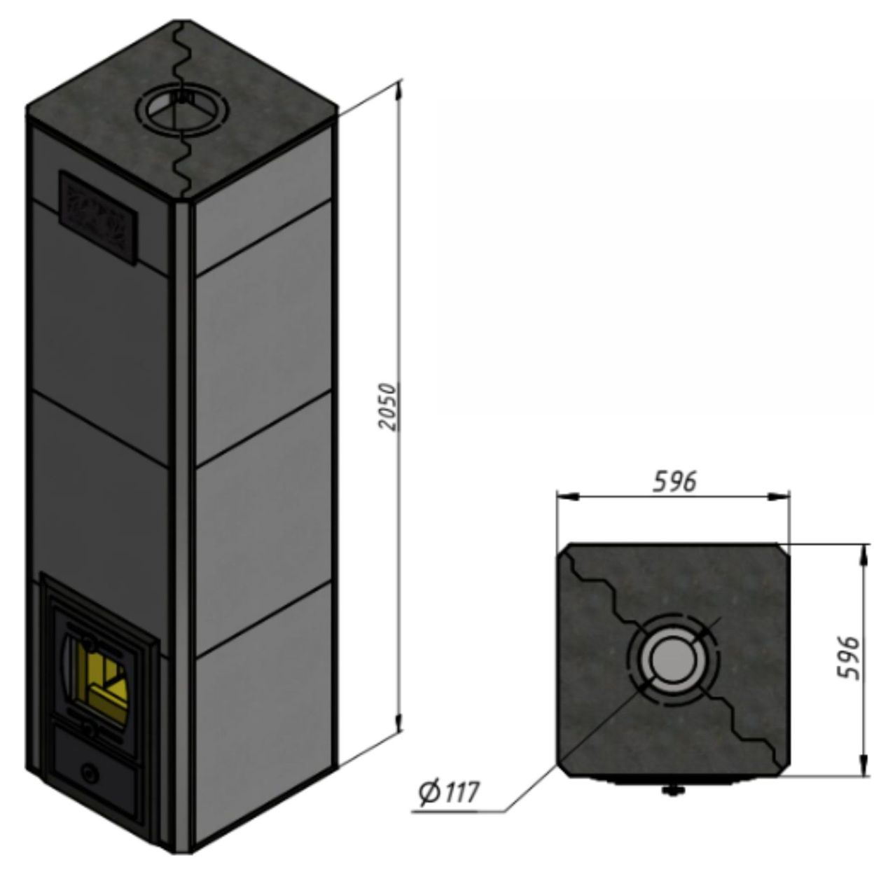 Купить Печь отопительная "Нижегородская" в бежевом керамограните