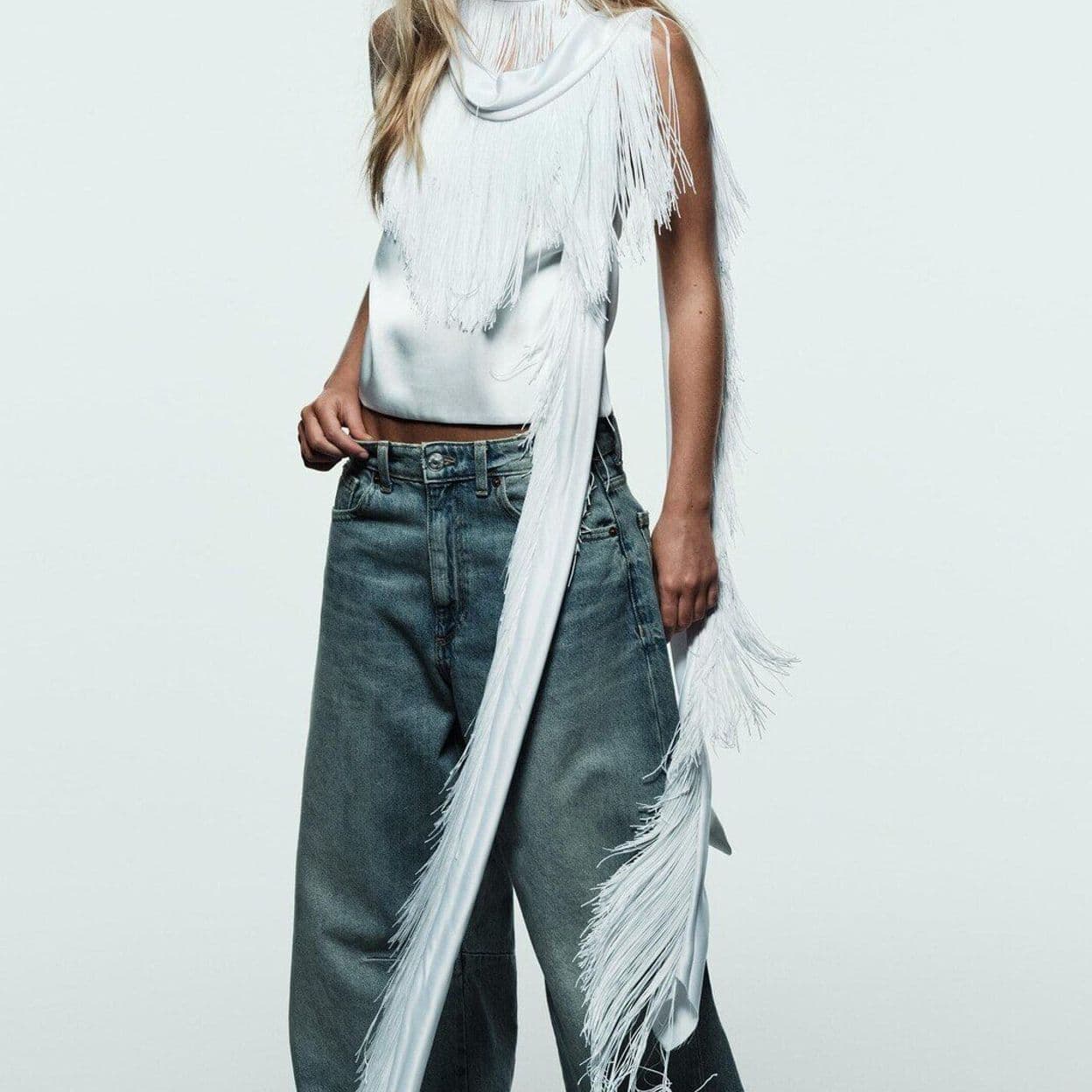 Купить Джинсы trf baggy balloon со средней посадкой ZARA 124665292