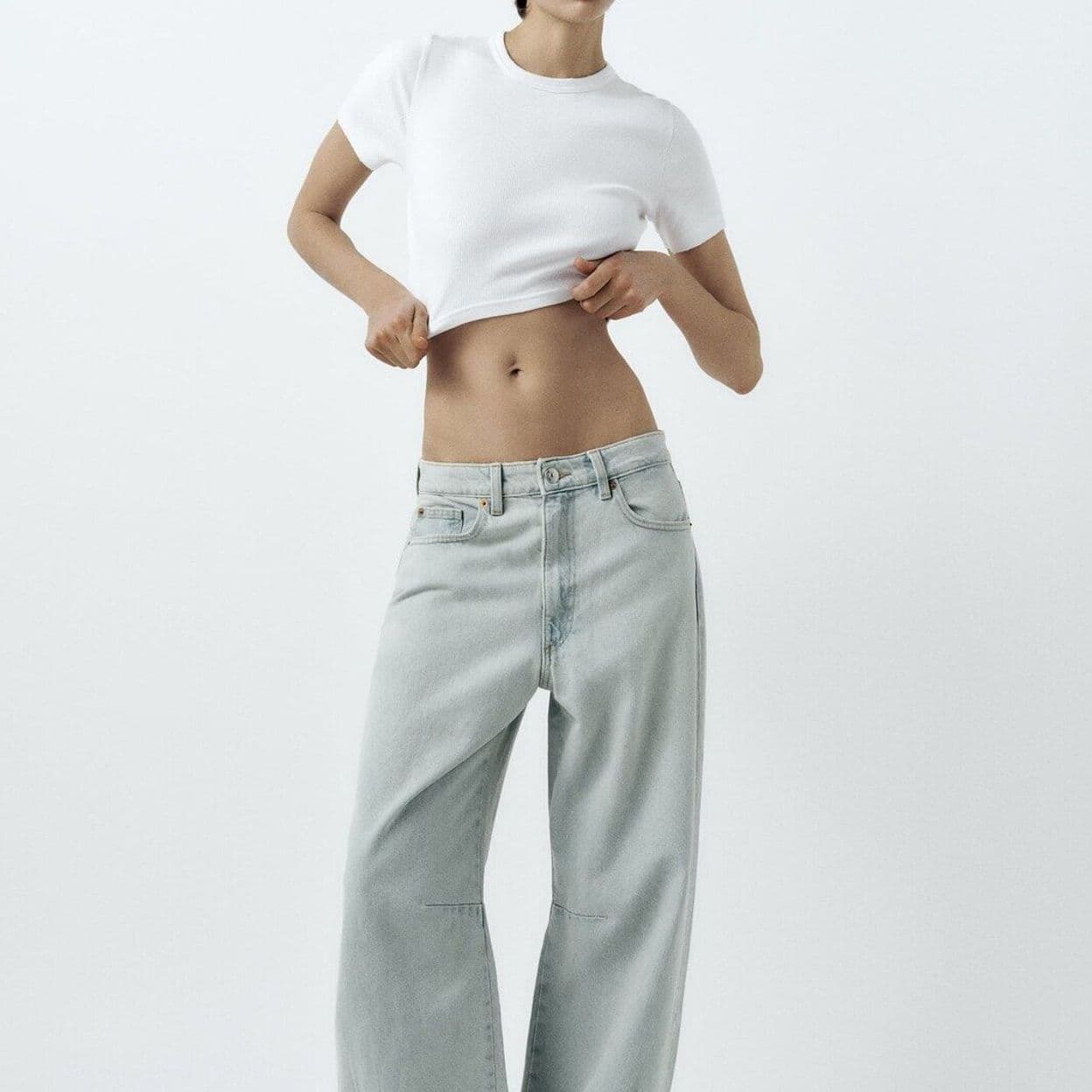 Купить Джинсы trf baggy balloon со средней посадкой ZARA 124665292