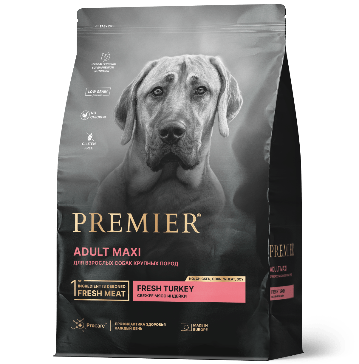 Купить Premier ADULT Maxi сухой корм для собак крупных пород, свежее мясо индейки 3кг