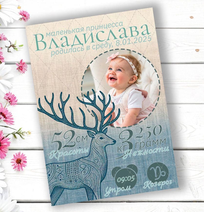 Купить Метрика "Скандинавия" для девочки