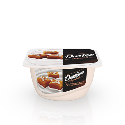 Купить ДАНИССИМО ТВОРОЖНЫЙ С СОЛЁНОЙ КАРАМЕЛЬЮ ТОФФИ 130 Г .  доставка продуктов тюмень . доставка продуктов в тюмени . доставка фруктов тюмень . дост