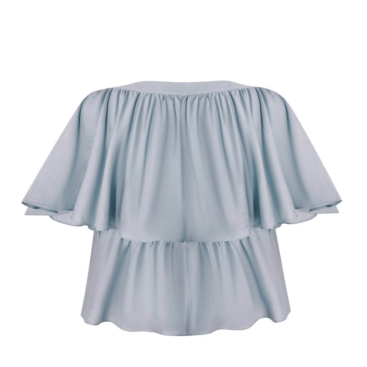 Купить Топ женский с воланами серебристый