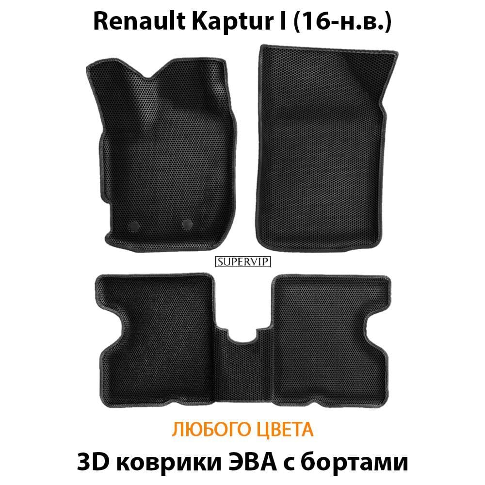 Купить Автоковрики ЭВА с бортами для Renault Kaptur I