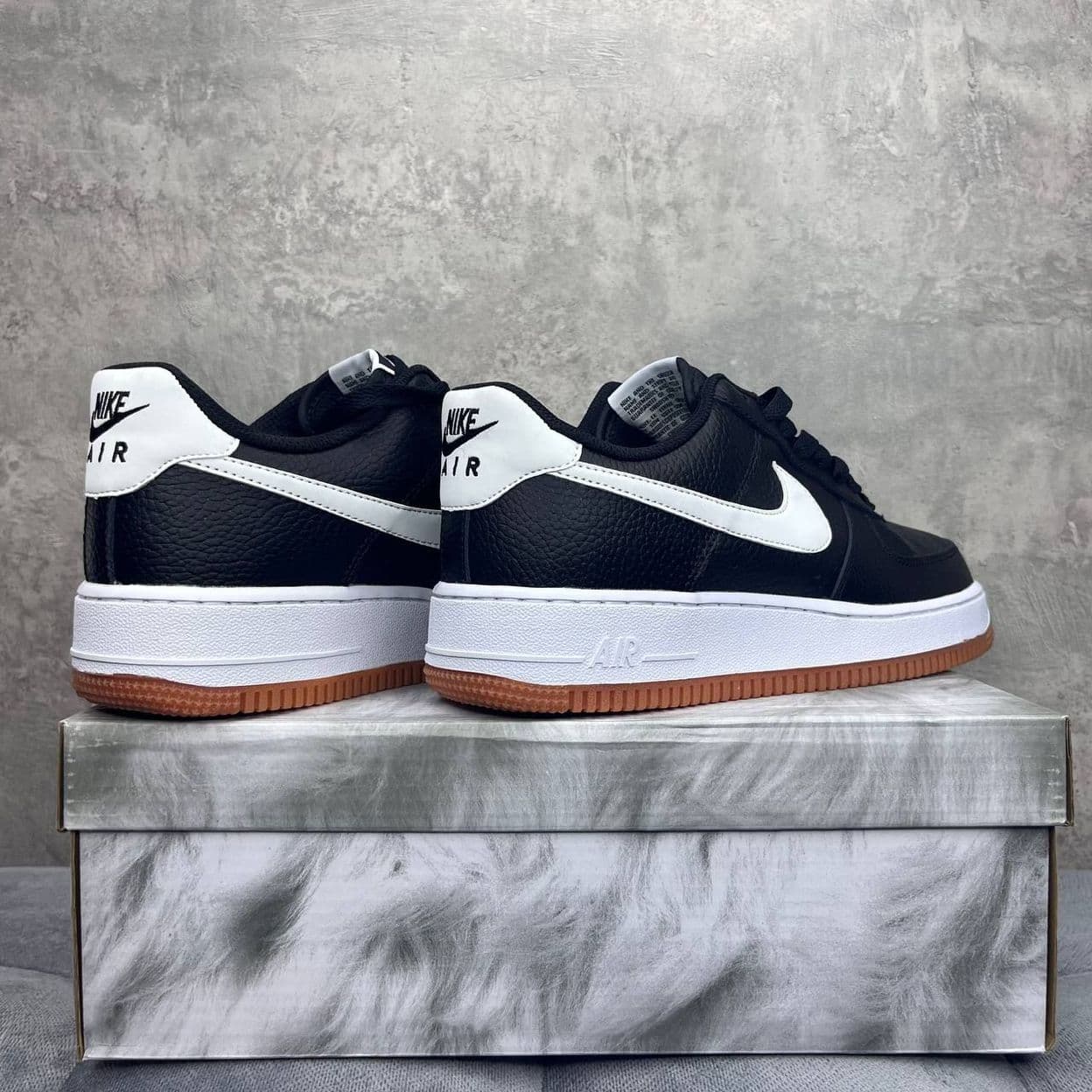 Купить Nike Air Force 1 Black White Gum