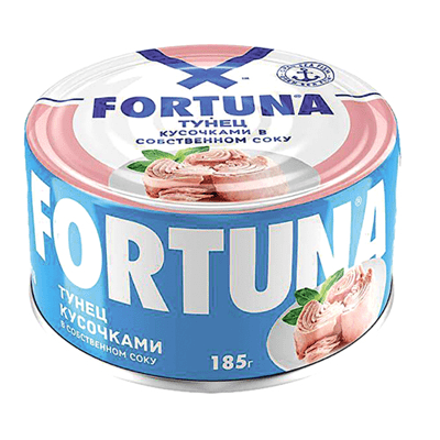 Купить ТУНЕЦ КУСОЧКАМИ FORTUNA В СОБСТВЕННОМ СОКУ 185 Г. доставка продуктов Тюмень . доставка продуктов в Тюмени . доставка фруктов Тюмень . доставка 
