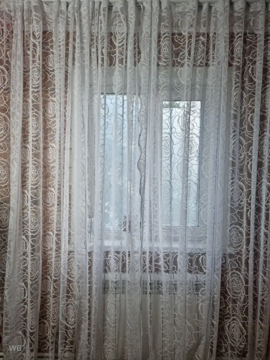 Купить тюль жаккард короткий