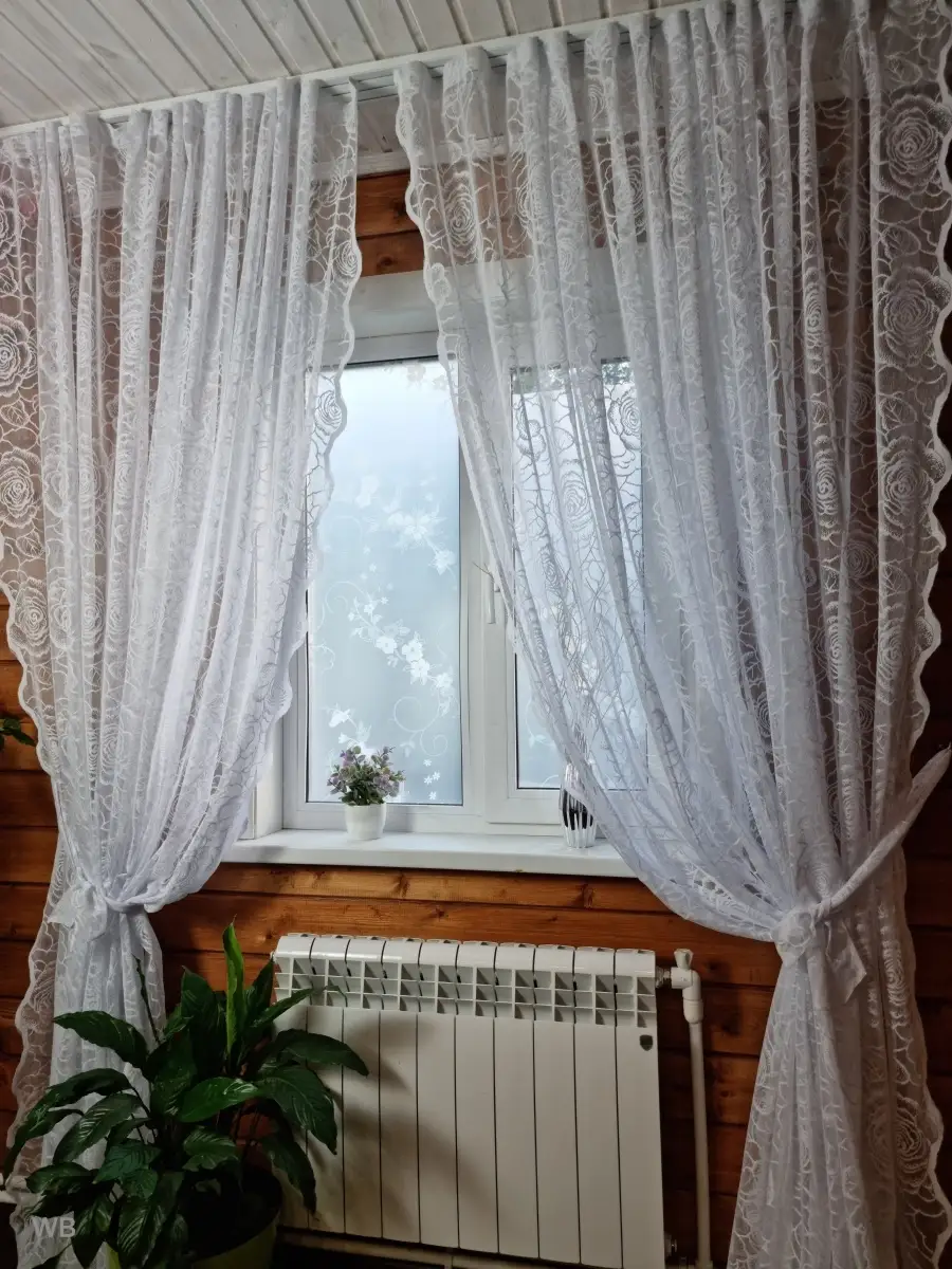 Купить тюль жаккард короткий