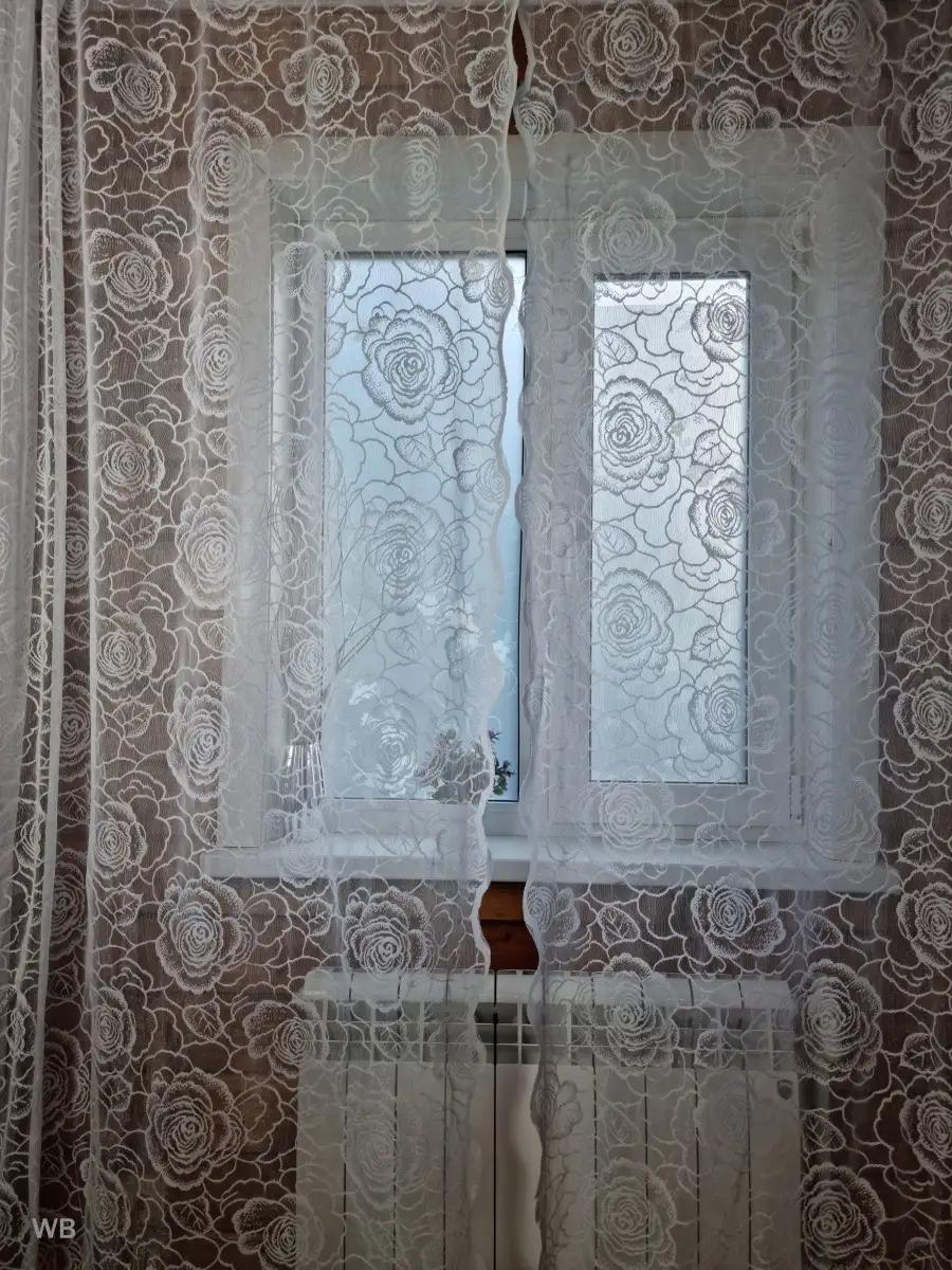 Купить тюль жаккард короткий