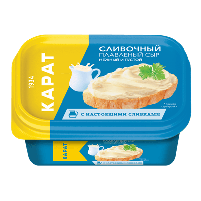 Купить СЫР ПЛАВЛЕНЫЙ КАРАТ СЛИВОЧНЫЙ 400 Г. с доставкой на дом . Доставка продуктов Тюмень , доставка продуктов в Тюмени , dostavka-produktov-tyumen ,
