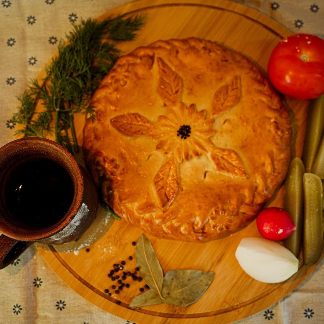 Купить Пирог рис/яйцо/лук зеленый