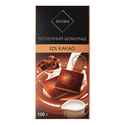 Купить ШОКОЛАД RIOBA МОЛОЧНЫЙ 32% КАКАО 100 Г. доставка продуктов Тюмень . доставка продуктов в Тюмени . доставка фруктов Тюмень . доставка фруктов в 