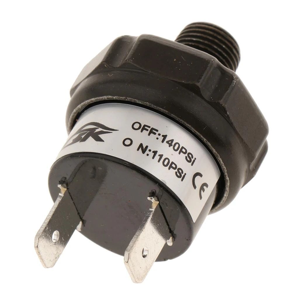 Купить Датчик (реле) давления 1/8" NPT 110-140psi 7,5-9,5 бар(7,5 атм. открытие, 9,5 атм. закрытие)