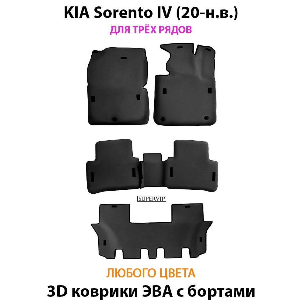 Купить Автоковрики ЭВА с бортами для KIA Sorento IV