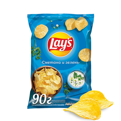 Купить ЧИПСЫ LAY'S СМЕТАНА И ЗЕЛЕНЬ КАРТОФЕЛЬНЫЕ 90 Г. с доставкой на дом . Доставка продуктов Тюмень , доставка продуктов в Тюмени , dostavka-produkt