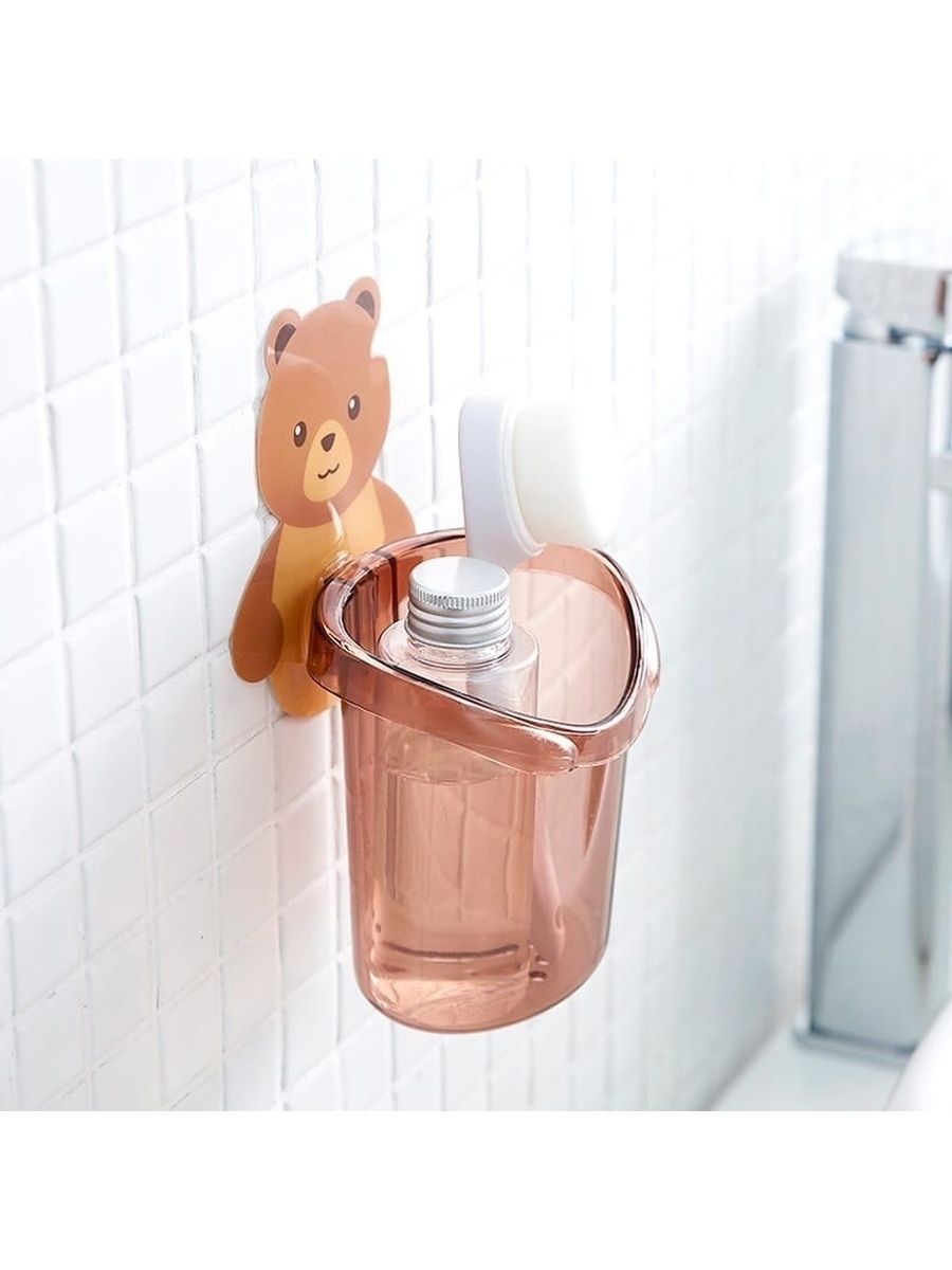 Купить Самоклеющийся держатель зубных принадлежностей "Мишка" 1 шт